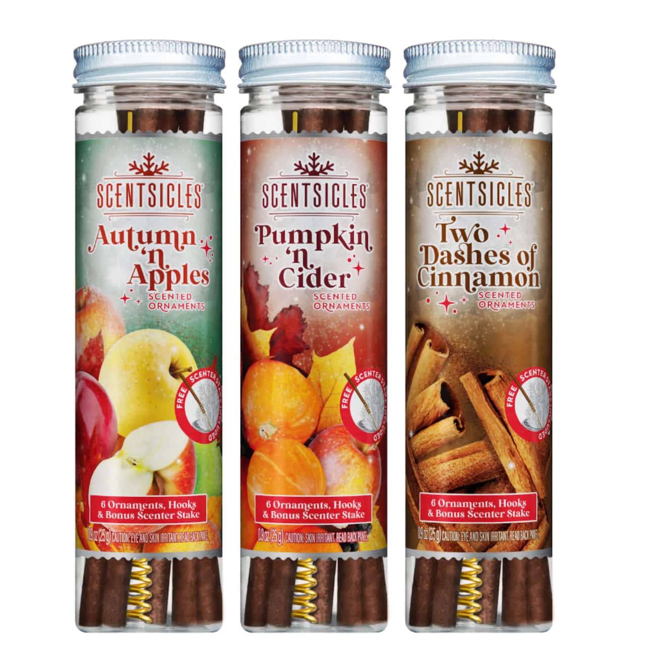 Scentsicles Stick Autumn 'n Apples, Pumpkin 'n Cider, Two Dashes of Cinnamon, 3 pack of 6